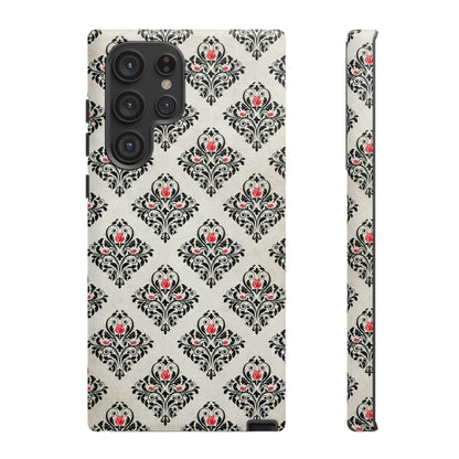 Grey Rose Gothic Flower Samsung Case (Protective) Samsung Galaxy S22 Ultra Matte Phone Case