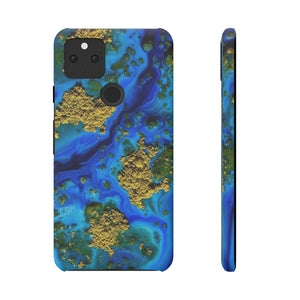 Blue Clear Ocean Ink Art Android Case (Slim) Google Pixel 5 Matte Phone Case