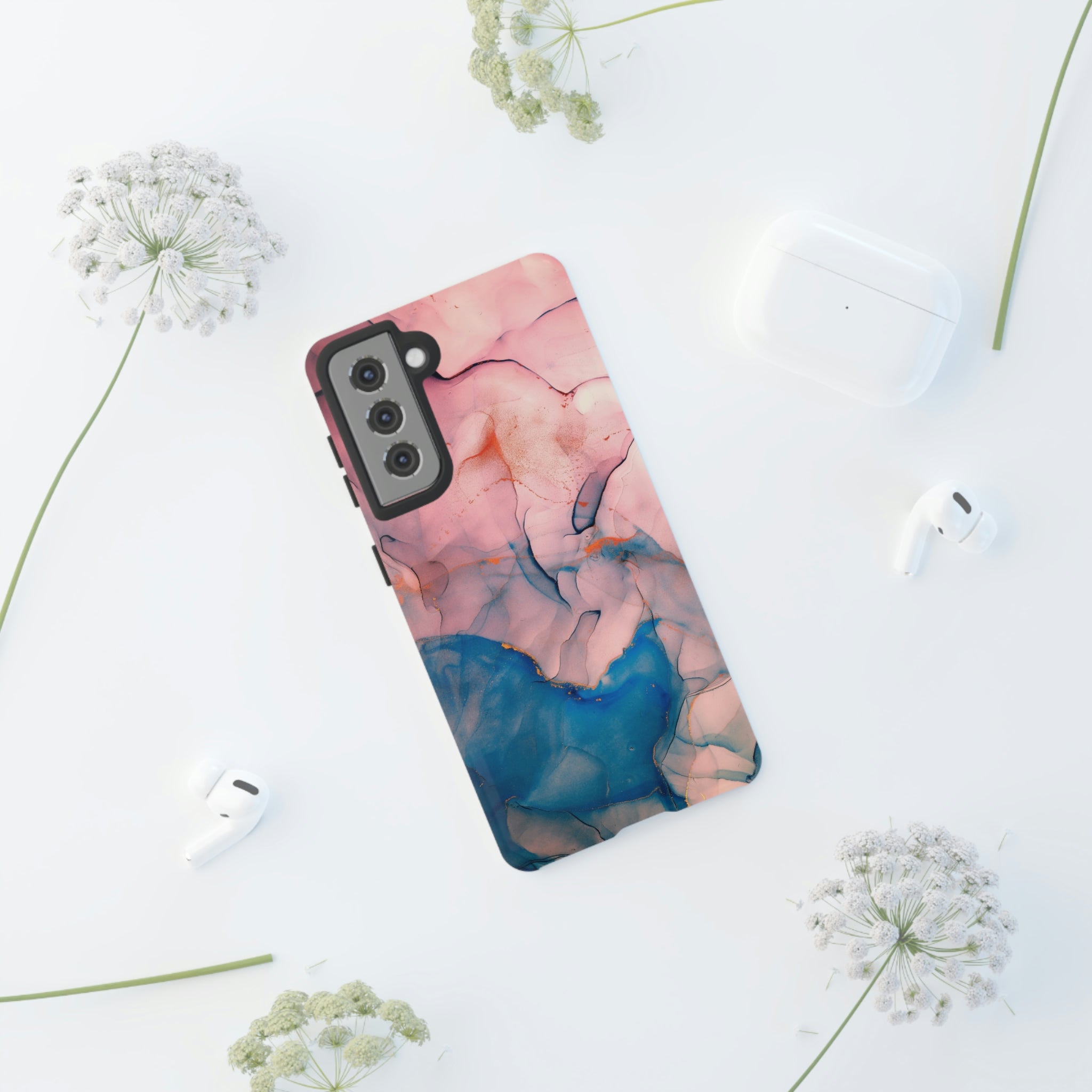 Pink Alcohol ink Marble Android Case (Protective) Phone Case