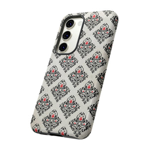 Grey Rose Gothic Flower Samsung Case (Protective) Phone Case