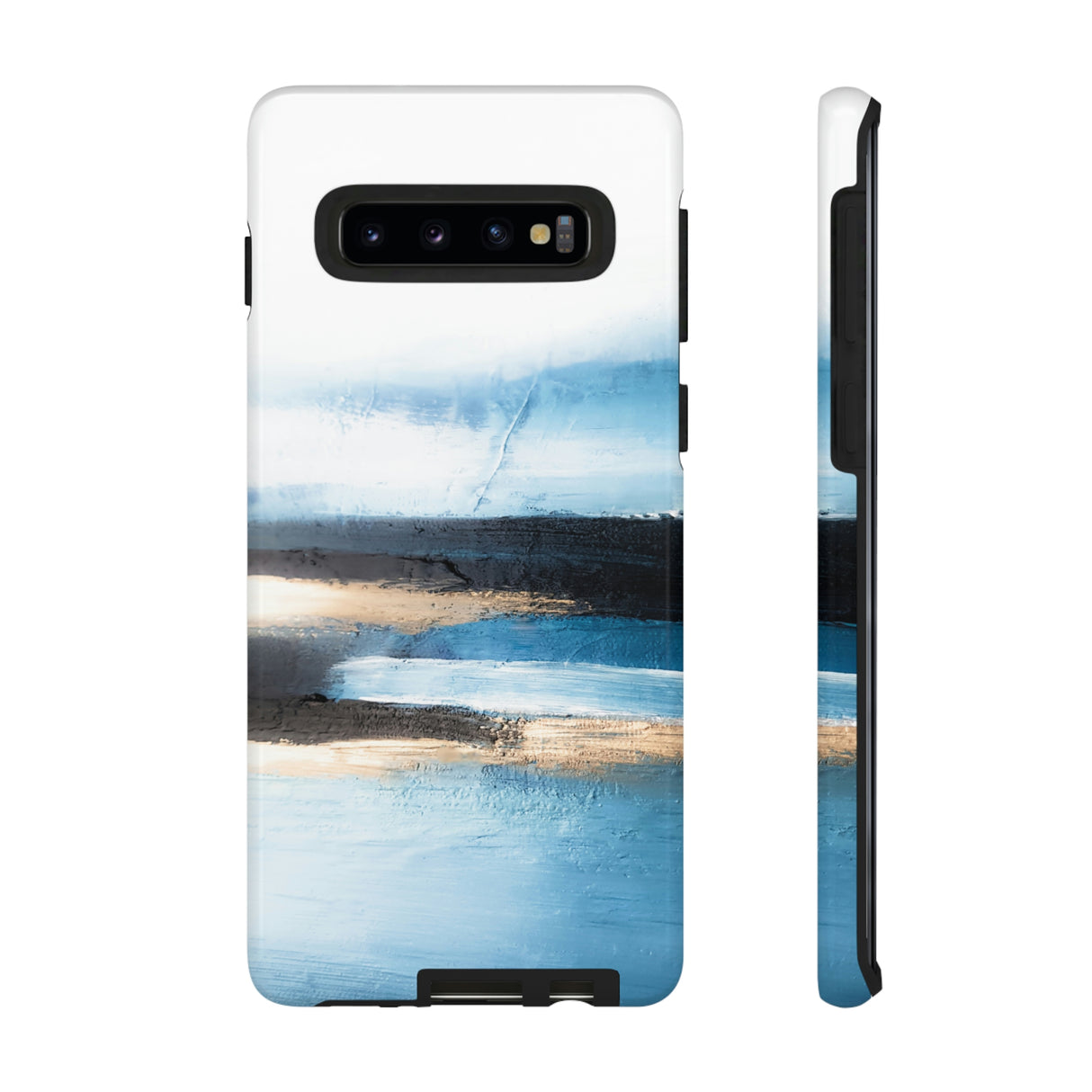 Abstract Blue Oil Painting Android Case (Protective) Samsung Galaxy S10 Glossy Phone Case