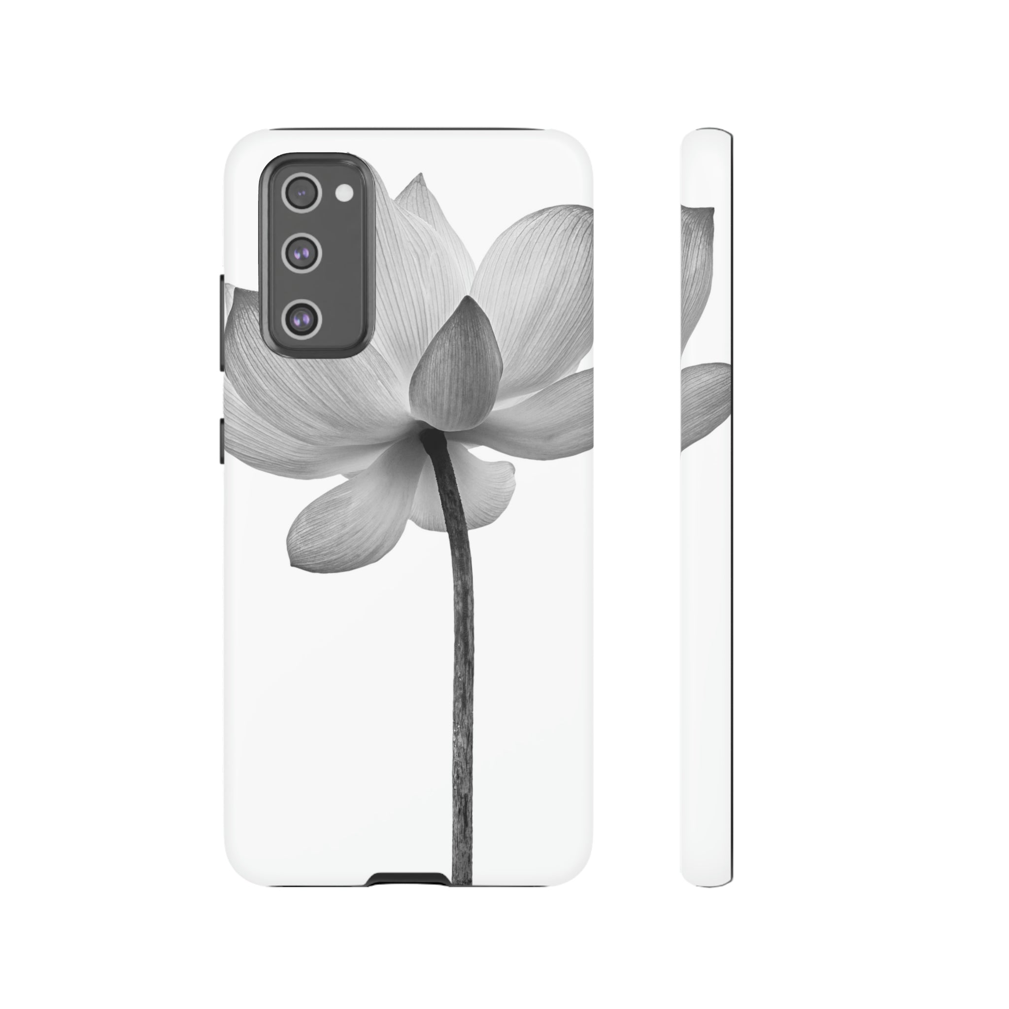 Black White Lotus Android Case (Protective) Samsung Galaxy S20 FE Matte Phone Case