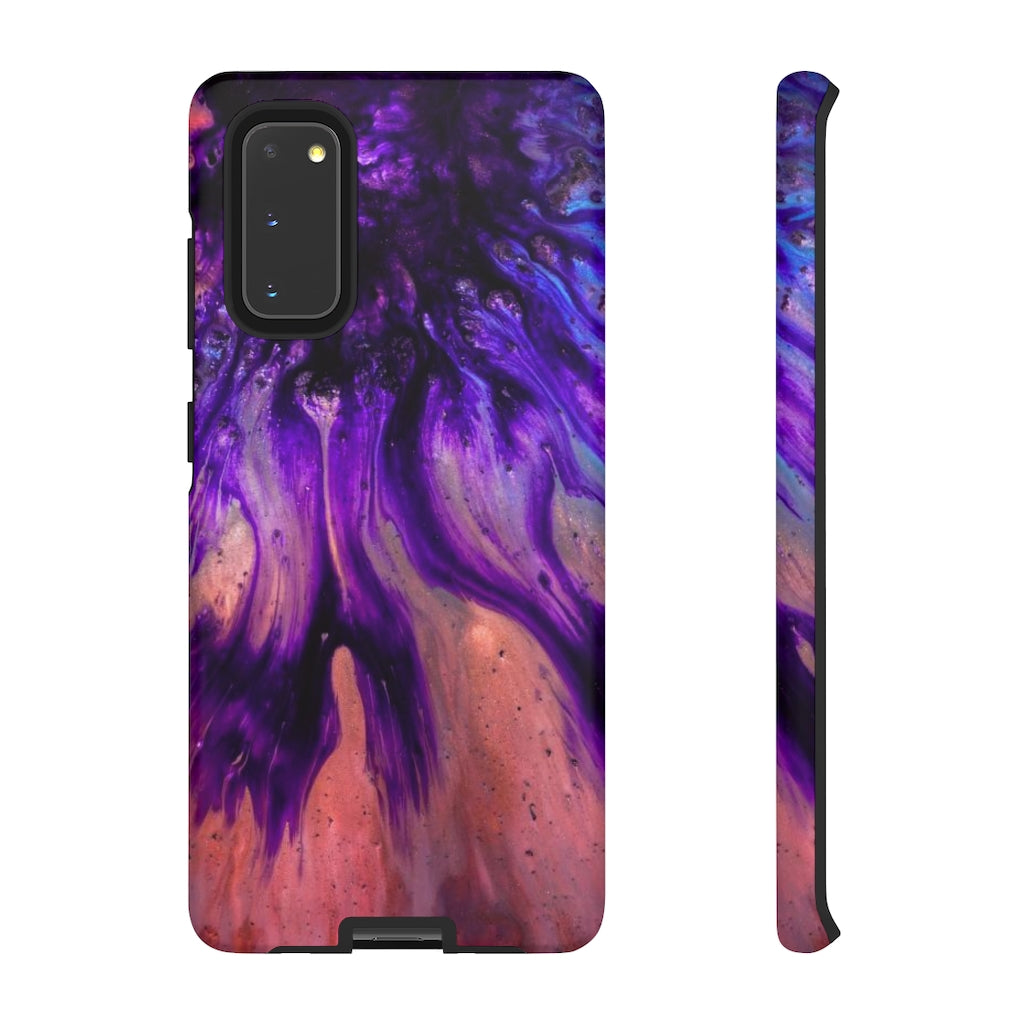 Purple Flow Ink Art Android Case (Protective) Samsung Galaxy S20 Matte Phone Case