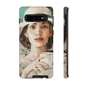 Lady White Hat Android Case (Protective) Samsung Galaxy S10 Matte Phone Case