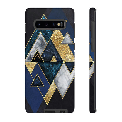 Dark Blue Geometric Android Case (Protective) Samsung Galaxy S10 Plus Matte Phone Case