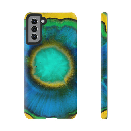 Neon Blue Ink Art Android Case (Protective) Samsung Galaxy S21 Plus Matte Phone Case