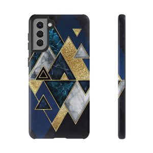 Dark Blue Geometric Android Case (Protective) Samsung Galaxy S21 Plus Glossy Phone Case