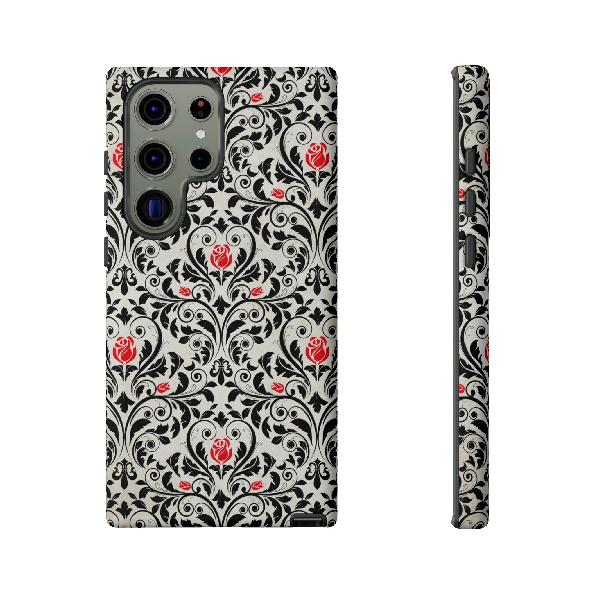 Black Rose Gothic Flower Samsung Case (Protective) Samsung Galaxy S23 Ultra Matte Phone Case