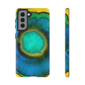 Neon Blue Ink Art Android Case (Protective) Samsung Galaxy S21 Matte Phone Case