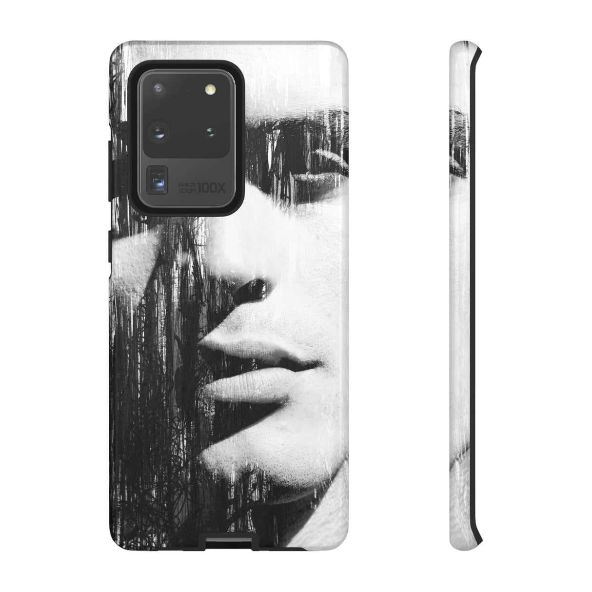 Black & White Pop Art Android Case (Protective) Samsung Galaxy S20 Ultra Glossy Phone Case