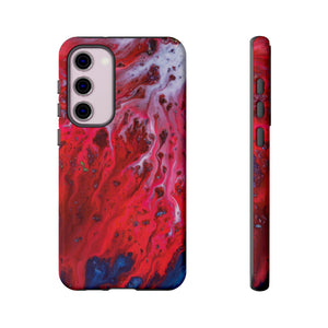 Bright Red Ink Art Android Case (Protective) Samsung Galaxy S23 Plus Glossy Phone Case