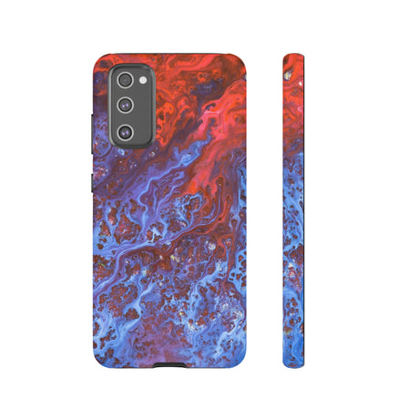 Blue Lava Ink Art Android Case (Protective) Samsung Galaxy S20 FE Matte Phone Case