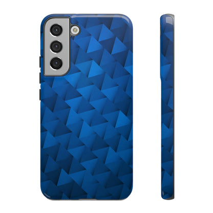 Blue Geometric Android Case (Protective) Samsung Galaxy S22 Plus Glossy Phone Case