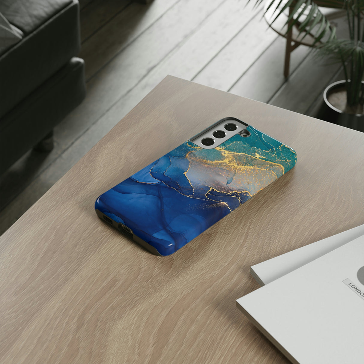 Blue Alcohol Ink Android Case (Protective) Phone Case