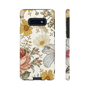 Linear Vintage Flower Samsung Case (Protective) Samsung Galaxy S10E Glossy Phone Case