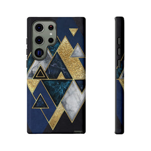 Dark Blue Geometric Android Case (Protective) Samsung Galaxy S23 Ultra Glossy Phone Case