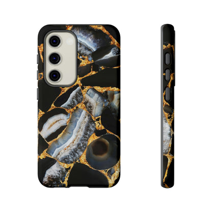 Dark Agate Marble Android Case (Protective) Samsung Galaxy S23 Matte Phone Case