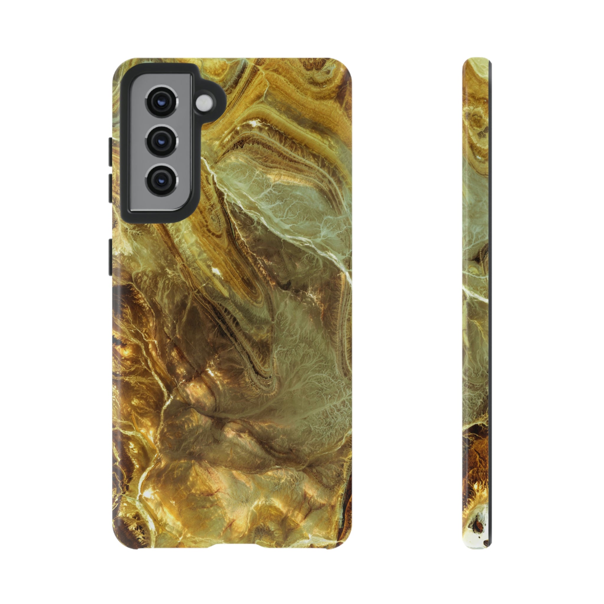 Nacre Marble Android Case (Protective) Samsung Galaxy S21 Glossy Phone Case