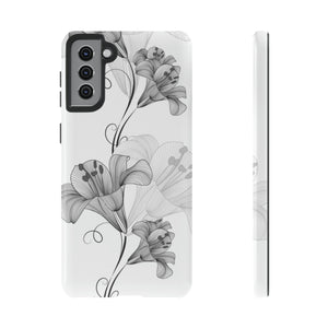 Lily Flower Monochrome Android Case (Protective) Samsung Galaxy S21 Plus Glossy Phone Case