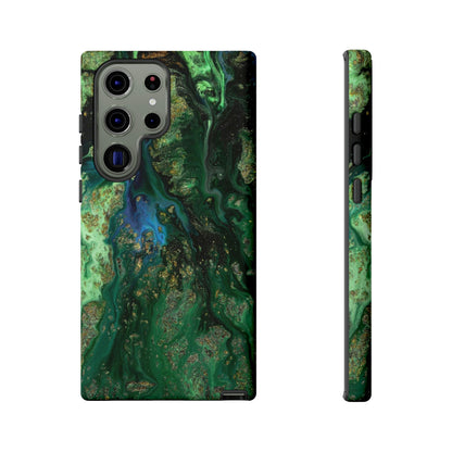 Green Liquid Marble Ink Art Android Case (Protective) Samsung Galaxy S23 Ultra Matte Phone Case