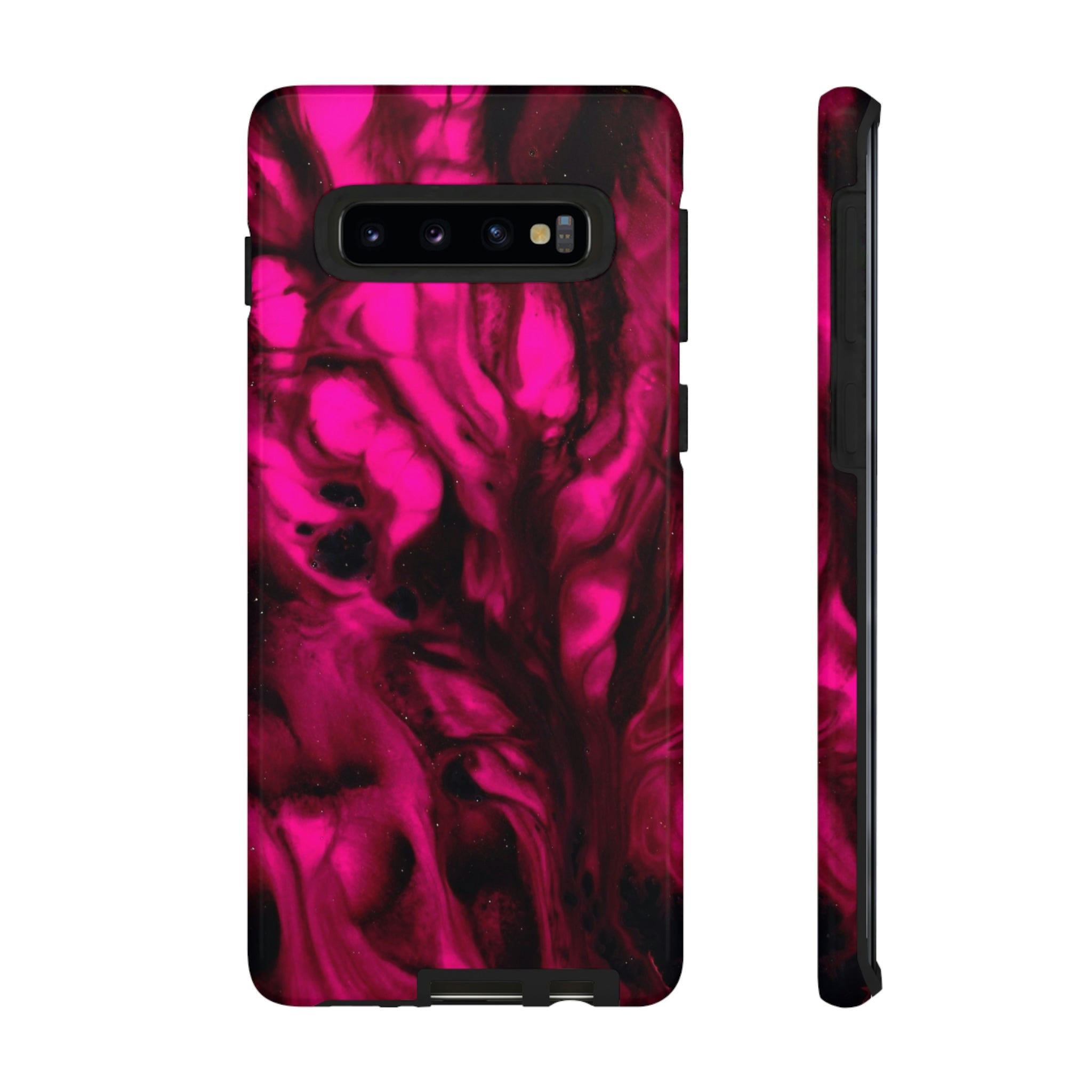 Bright Pink Ink Art Android Case (Protective) Samsung Galaxy S10 Glossy Phone Case