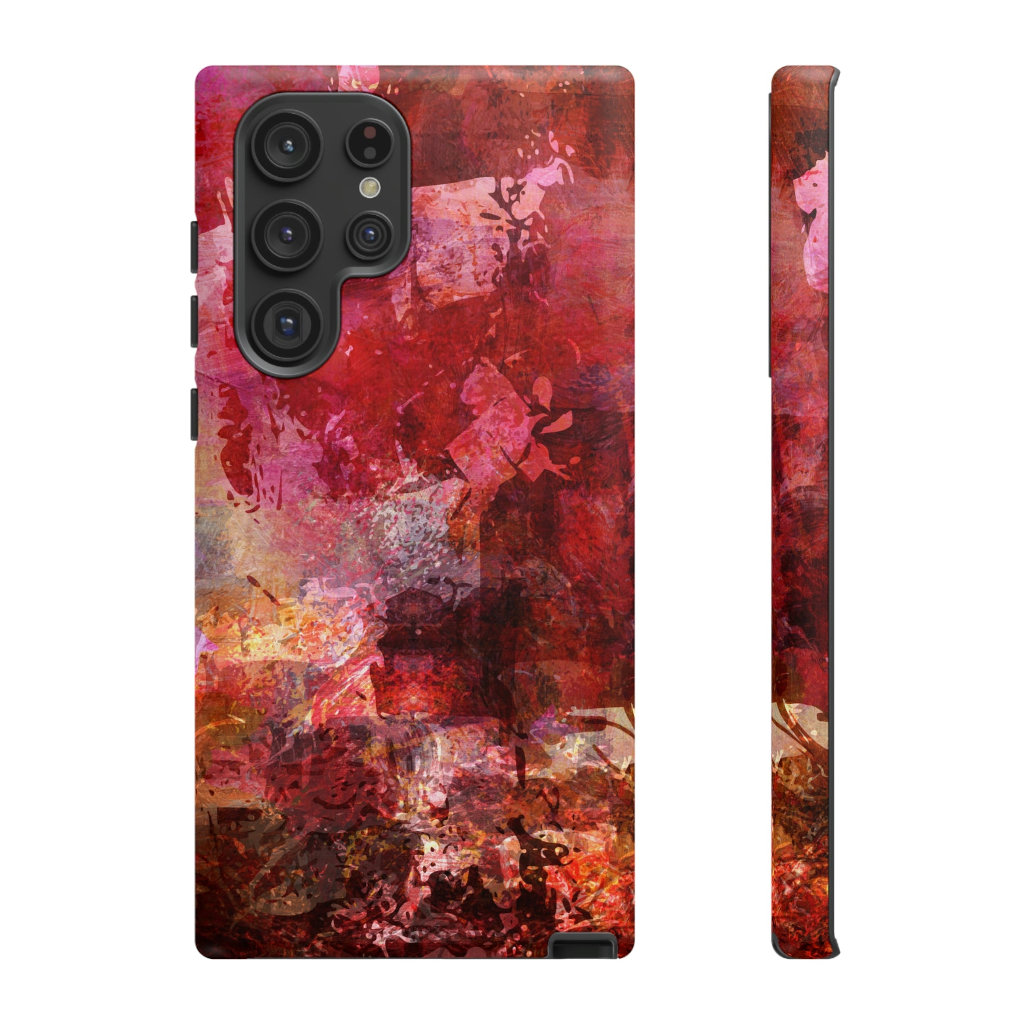 Red Grunge Android Case (Protective) Samsung Galaxy S22 Ultra Matte Phone Case