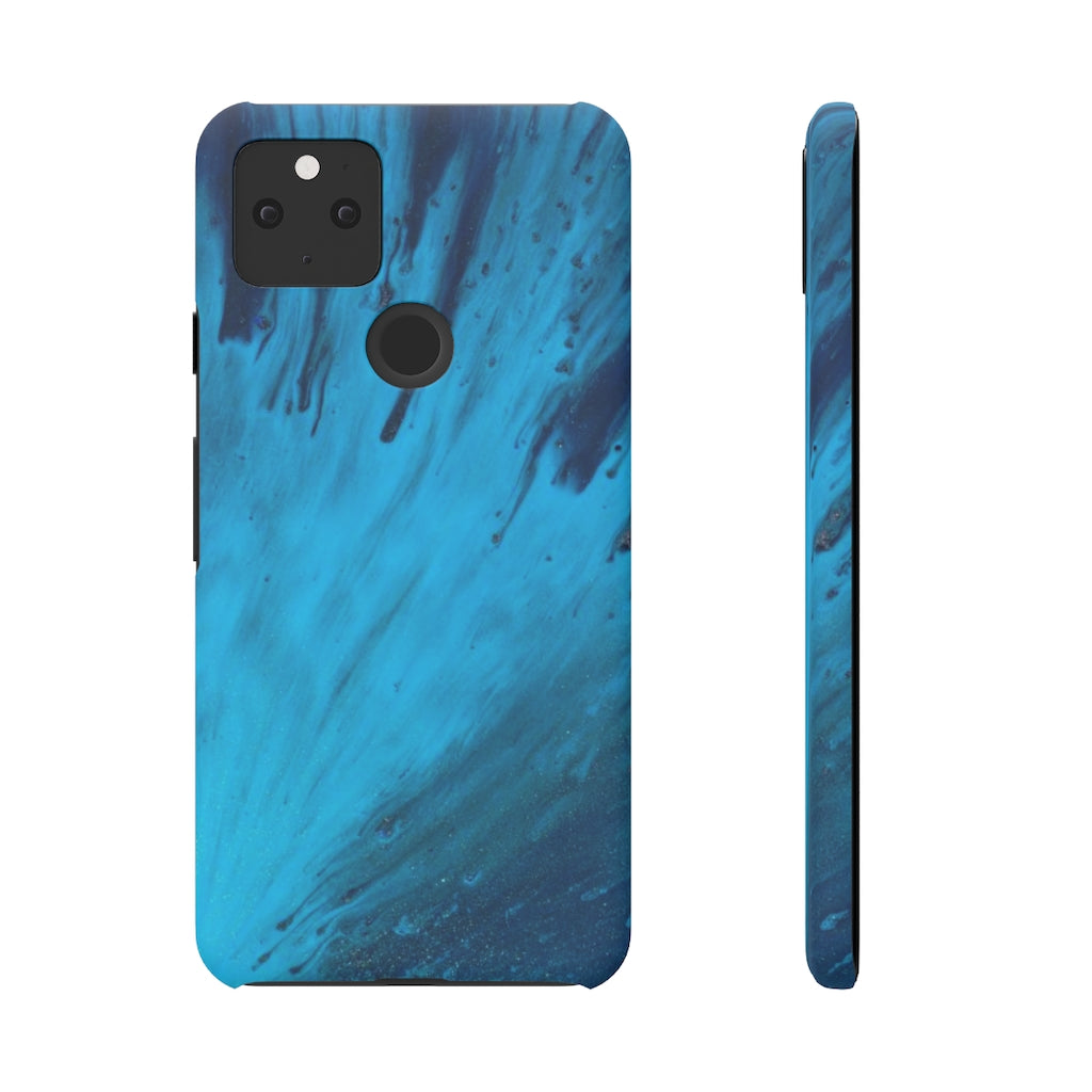 Light Blue Ink Art Android Case (Slim) Google Pixel 5 Matte Phone Case