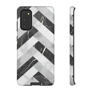 Grey Herringbone Android Case (Protective) Samsung Galaxy S20 Glossy Phone Case