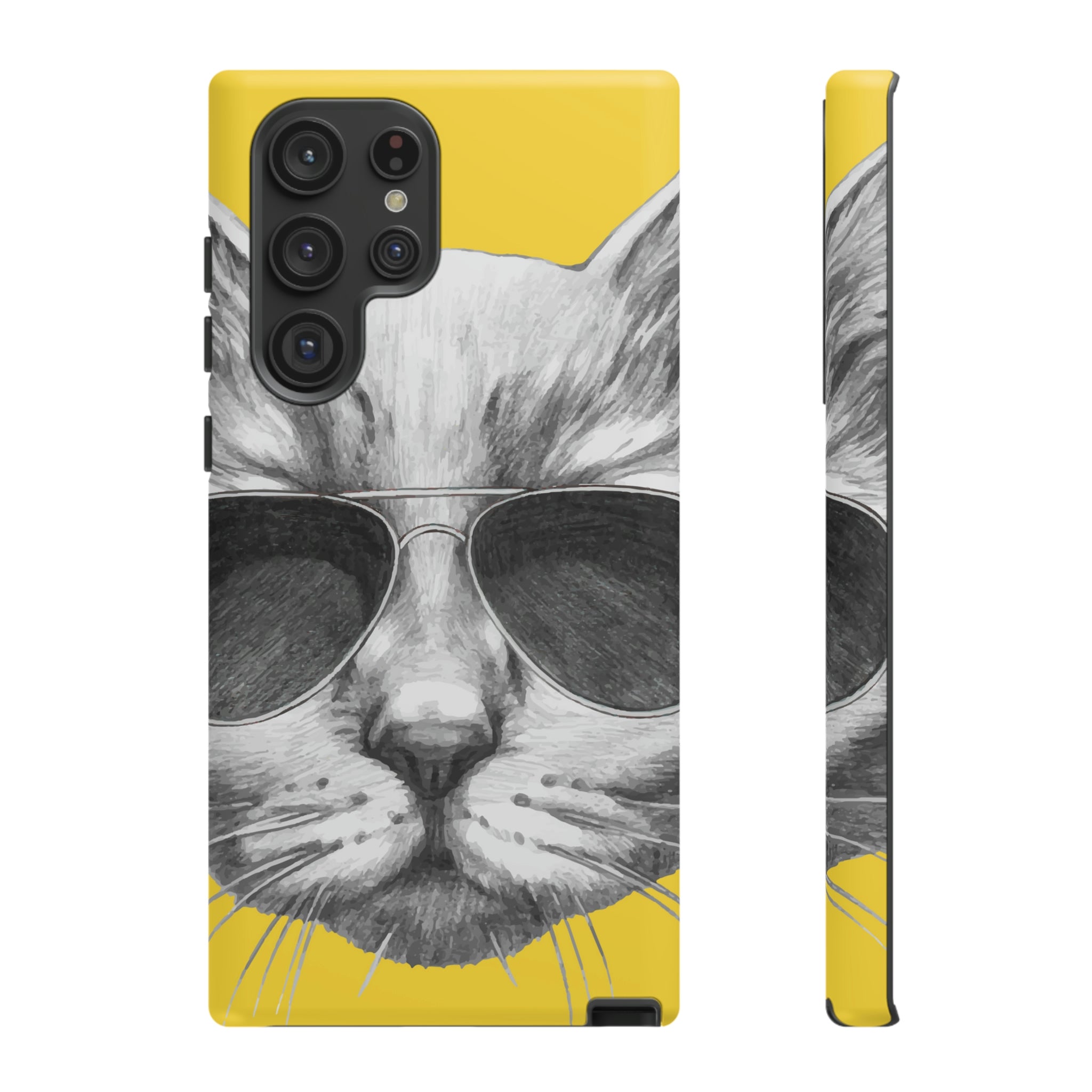 Cool Cat Portrait Android Case (Protective) Samsung Galaxy S22 Ultra Matte Phone Case