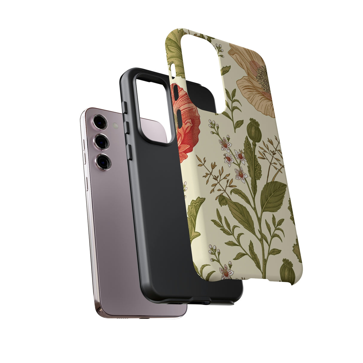 Poppy Red Vintage Flower Samsung Case (Protective) Phone Case