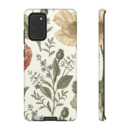 Poppy Brown Vintage Flower Samsung Case (Protective) Samsung Galaxy S20+ Glossy Phone Case