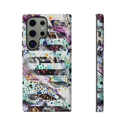 Abstract Green Purple Android Case (Protective) Samsung Galaxy S23 Ultra Glossy Phone Case