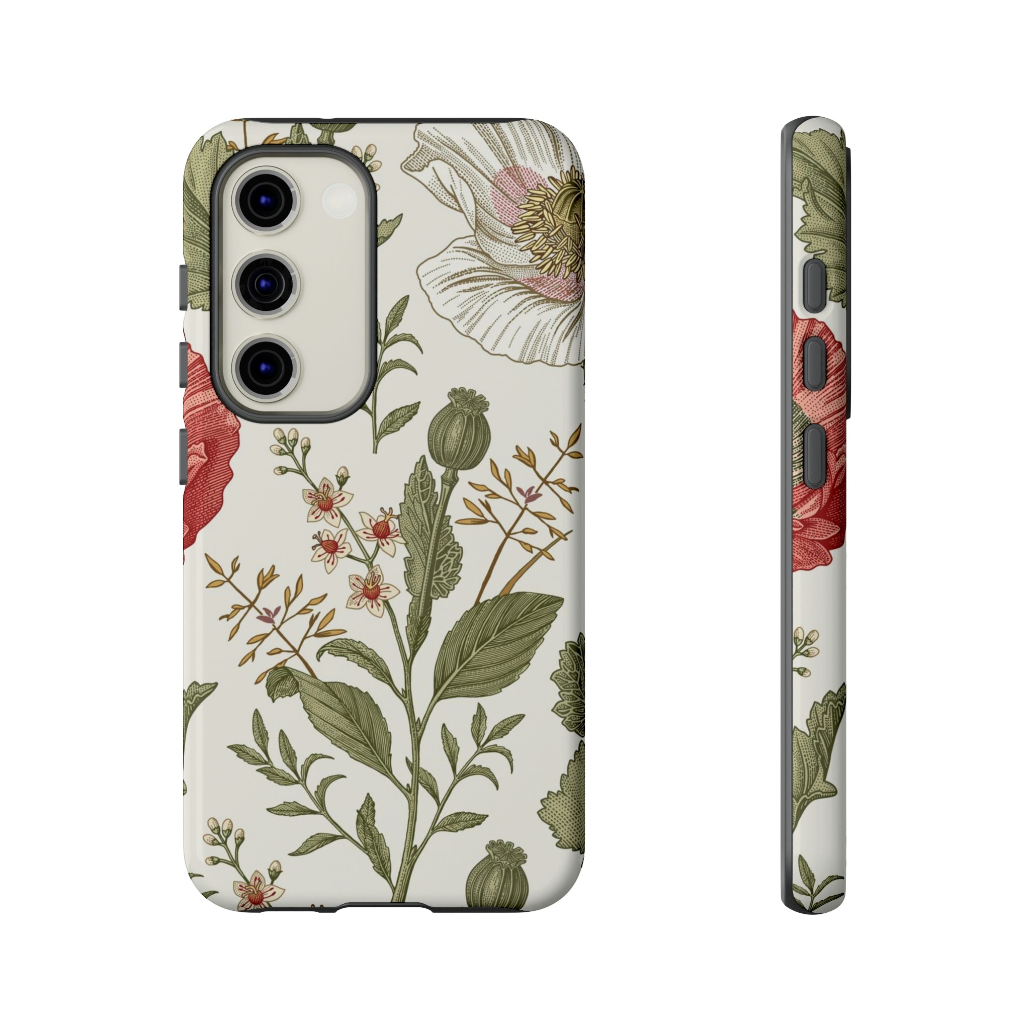 Poppy Vintage Flower Samsung Case (Protective) Samsung Galaxy S23 Glossy Phone Case