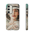 Lady White Hat Android Case (Protective) Samsung Galaxy S23 Glossy Phone Case