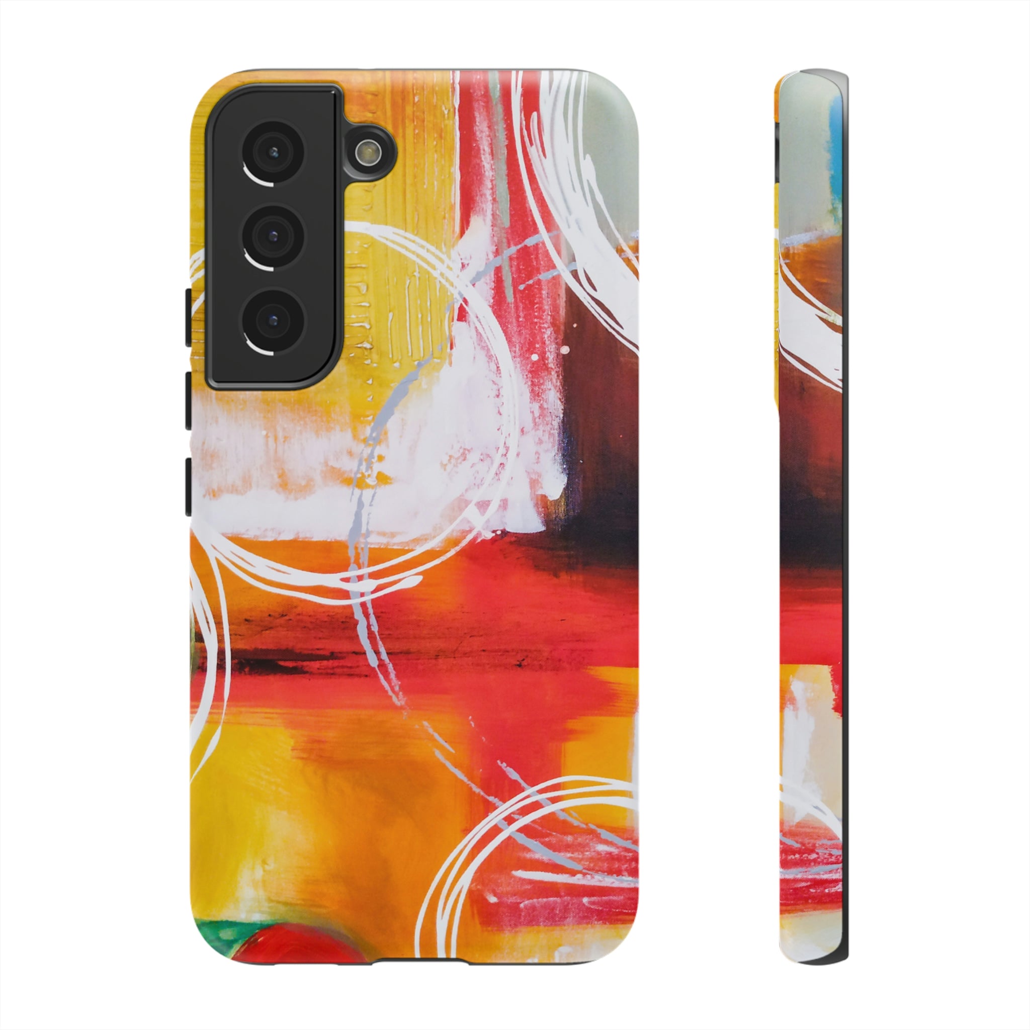 Abstract Yellow Android Case (Protective) Samsung Galaxy S22 Matte Phone Case