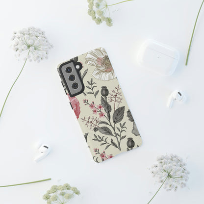 Poppy Pink Vintage Flower Samsung Case (Protective) Phone Case