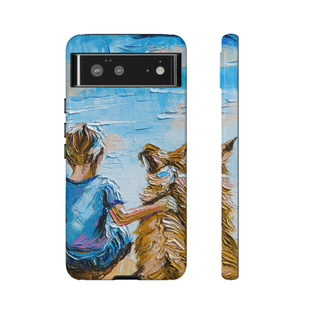 Boy with Dog Android Case (Protective) Google Pixel 6 Glossy Phone Case