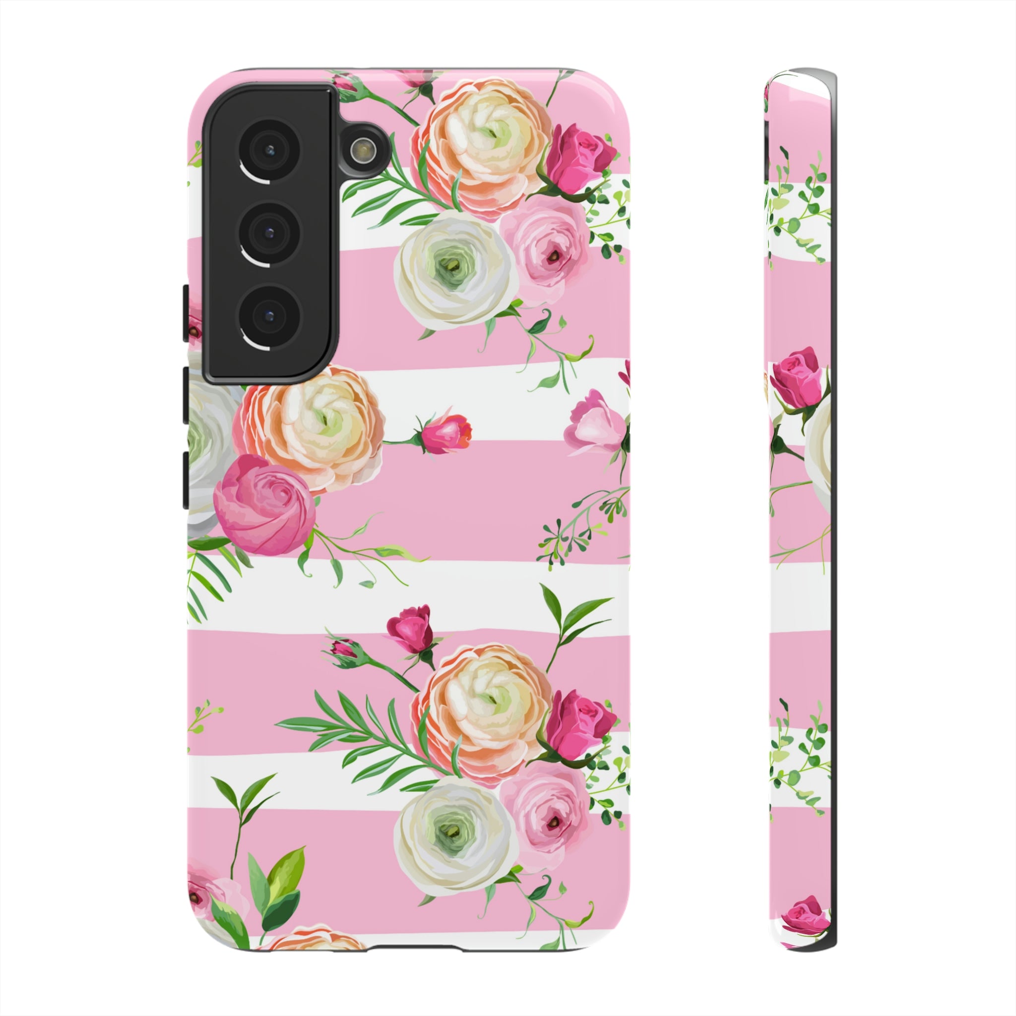 Pink Roses Android Case (Protective) Samsung Galaxy S22 Glossy Phone Case