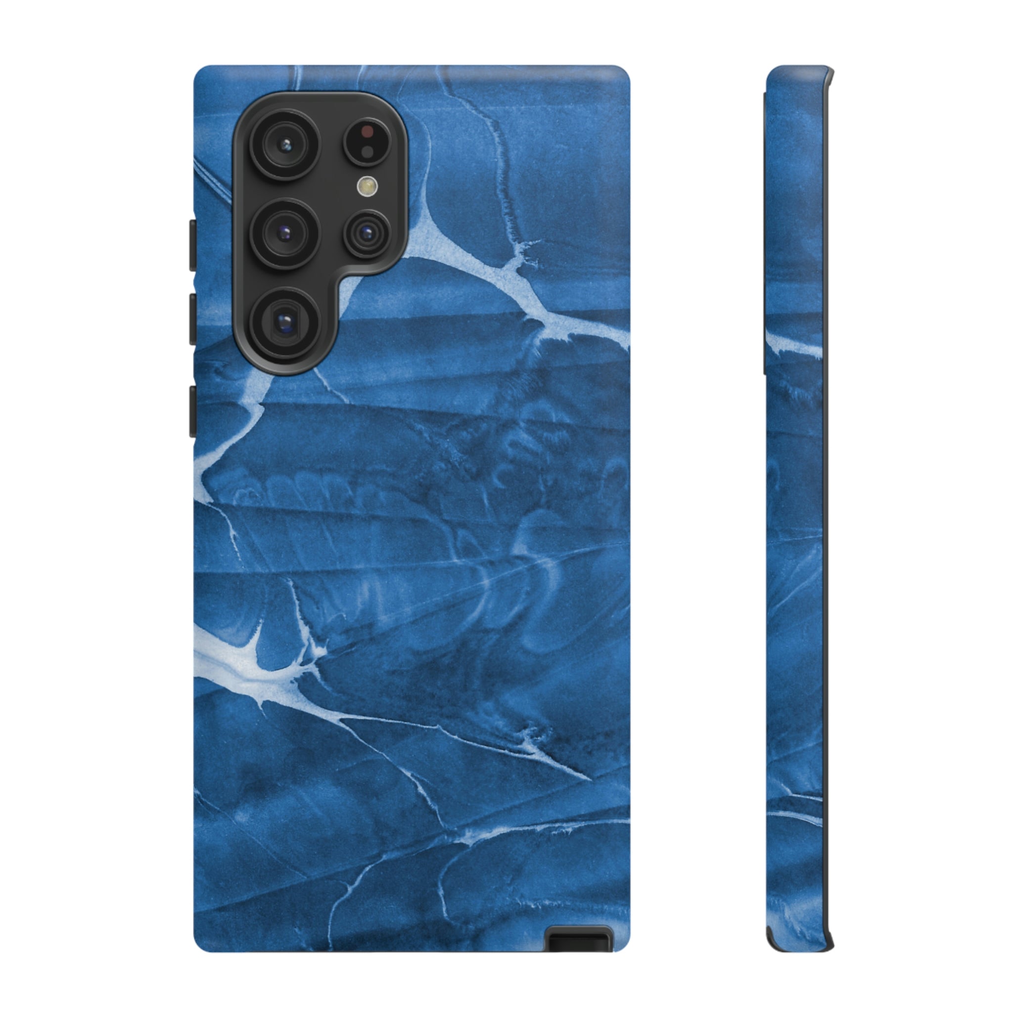 Ebru Blue Android Case (Protective) Samsung Galaxy S22 Ultra Matte Phone Case