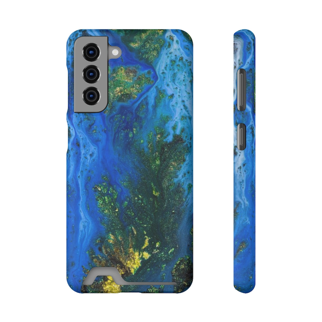 Blue Globe Ink Art Android Case (Card) Samsung Galaxy S21 Matte Without gift packaging Phone Case