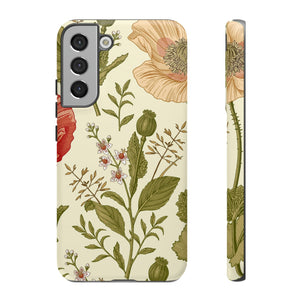 Poppy Red Vintage Flower Samsung Case (Protective) Samsung Galaxy S22 Plus Matte Phone Case