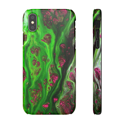 Toxic Green Ink Art iPhone Case (Slim) iPhone XS Glossy Phone Case