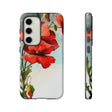 Poppy Flower Drawing Android Case (Protective) Samsung Galaxy S23 Glossy Phone Case