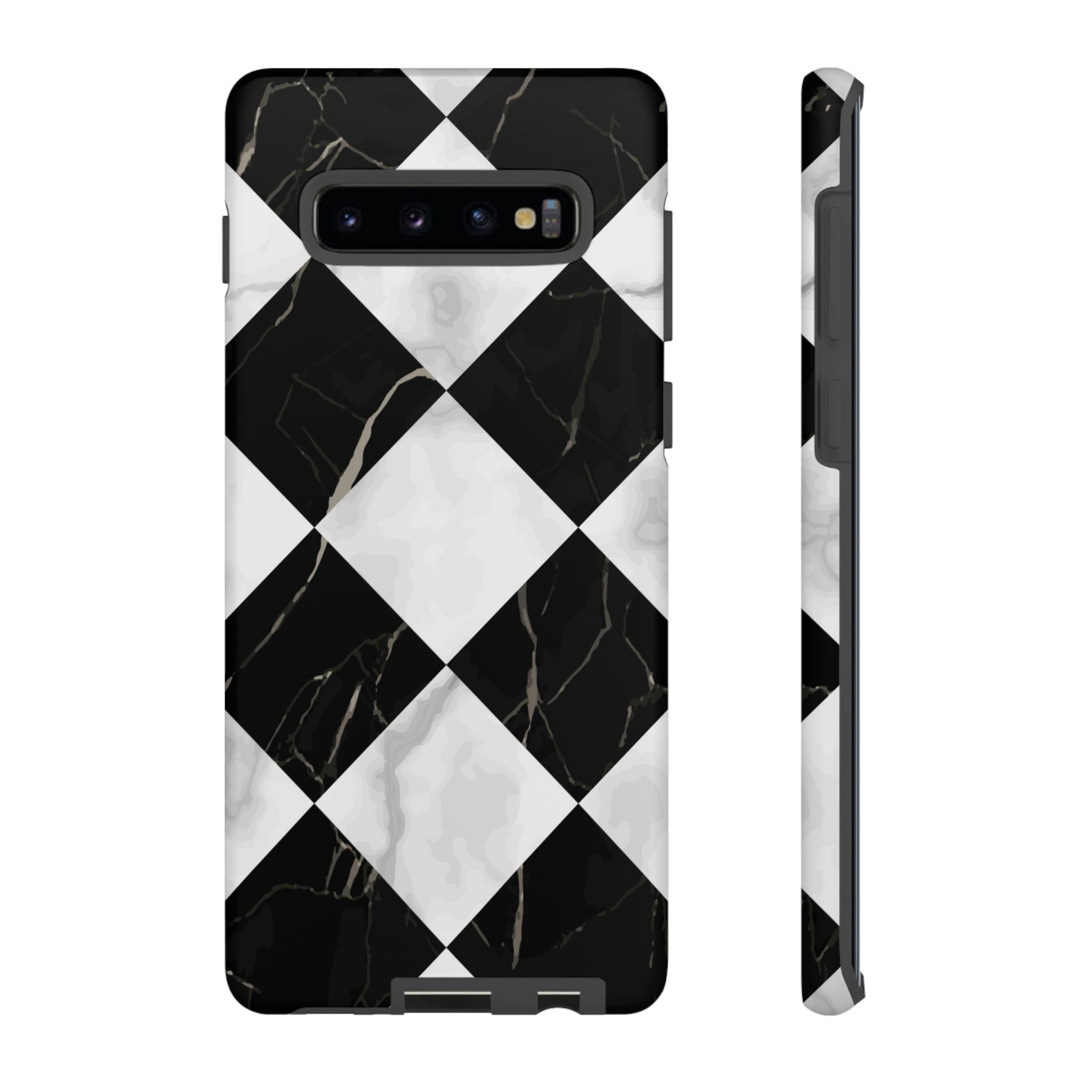 Check Marble Android Case (Protective) Samsung Galaxy S10 Plus Matte Phone Case