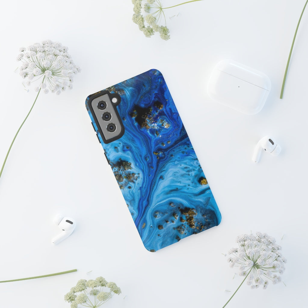 Blue Ice Melt Ink Art Android Case (Protective) Phone Case