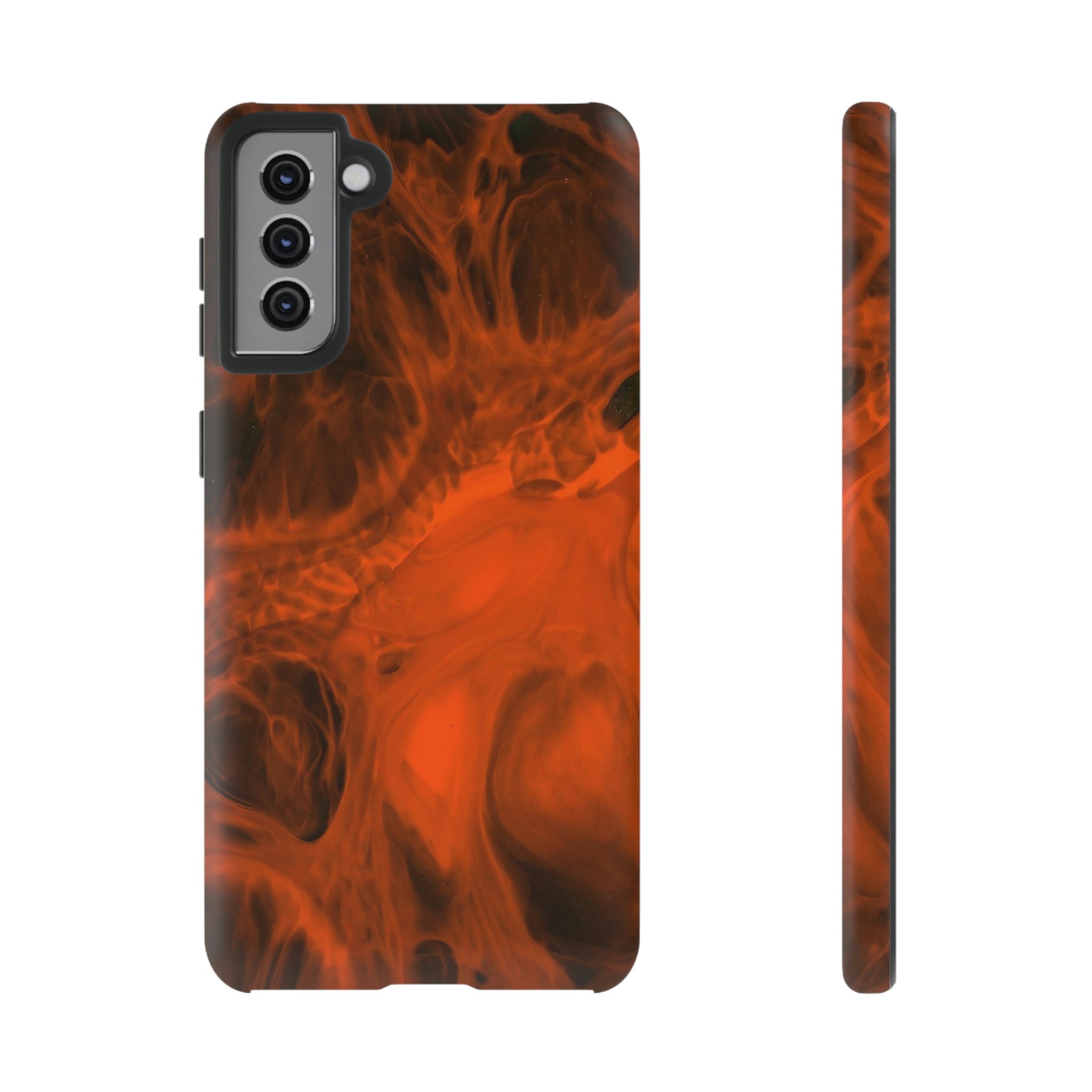 Red Flame Ink Art Android Case (Protective) Samsung Galaxy S21 Plus Matte Phone Case