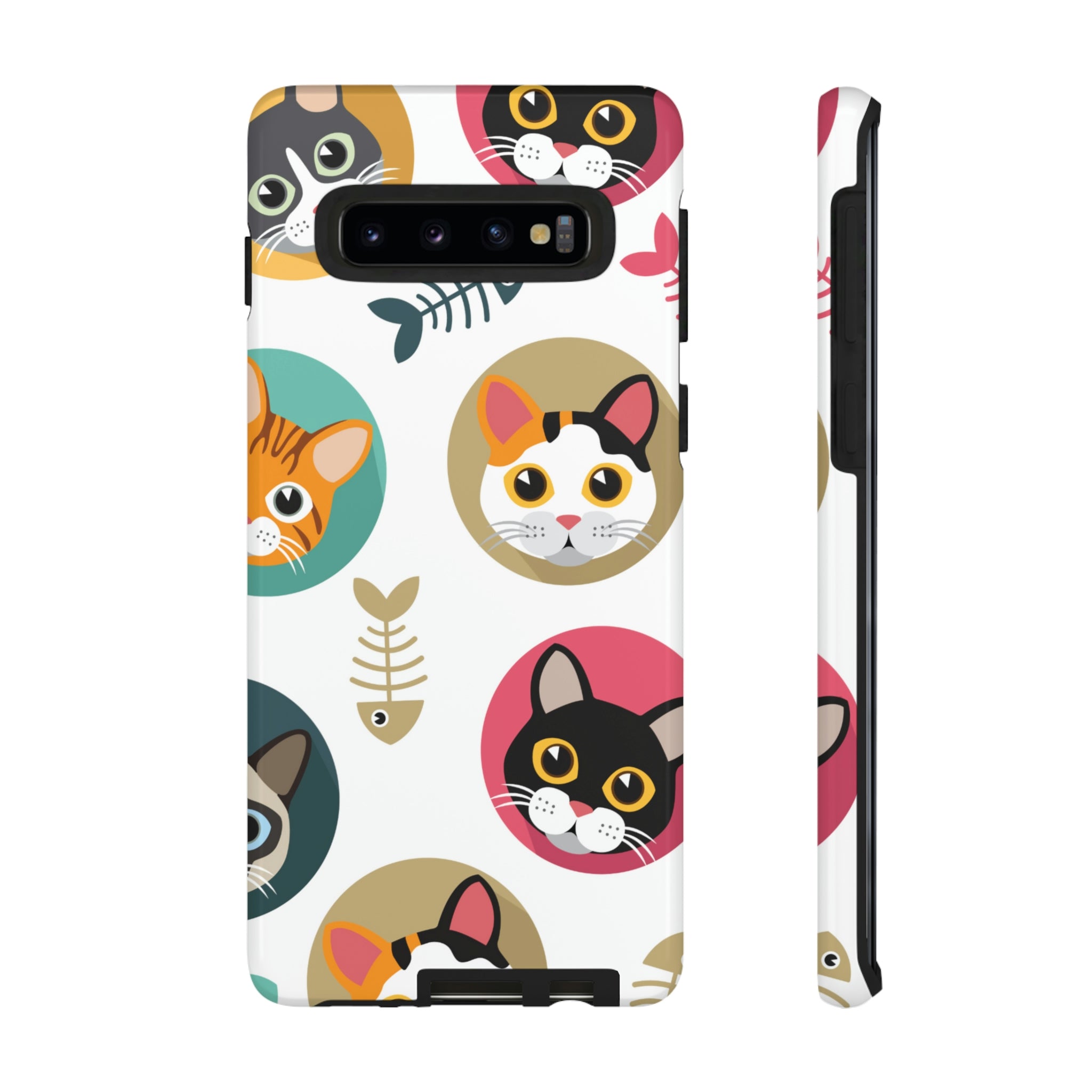 Cats Fishbone Android Case (Protective) Samsung Galaxy S10 Glossy Phone Case