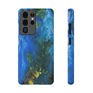 Blue Globe Ink Art Android Case (Card) Samsung Galaxy S21 Ultra Matte Without gift packaging Phone Case