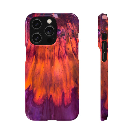 Orange Flow Ink Art iPhone Case (Slim) iPhone 14 Pro Glossy Phone Case