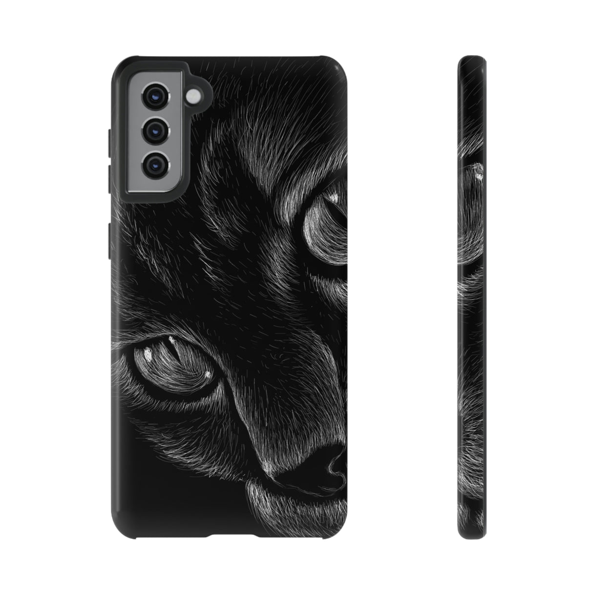 Pencil Drawing Cat Android Case (Protective) Samsung Galaxy S21 Plus Glossy Phone Case